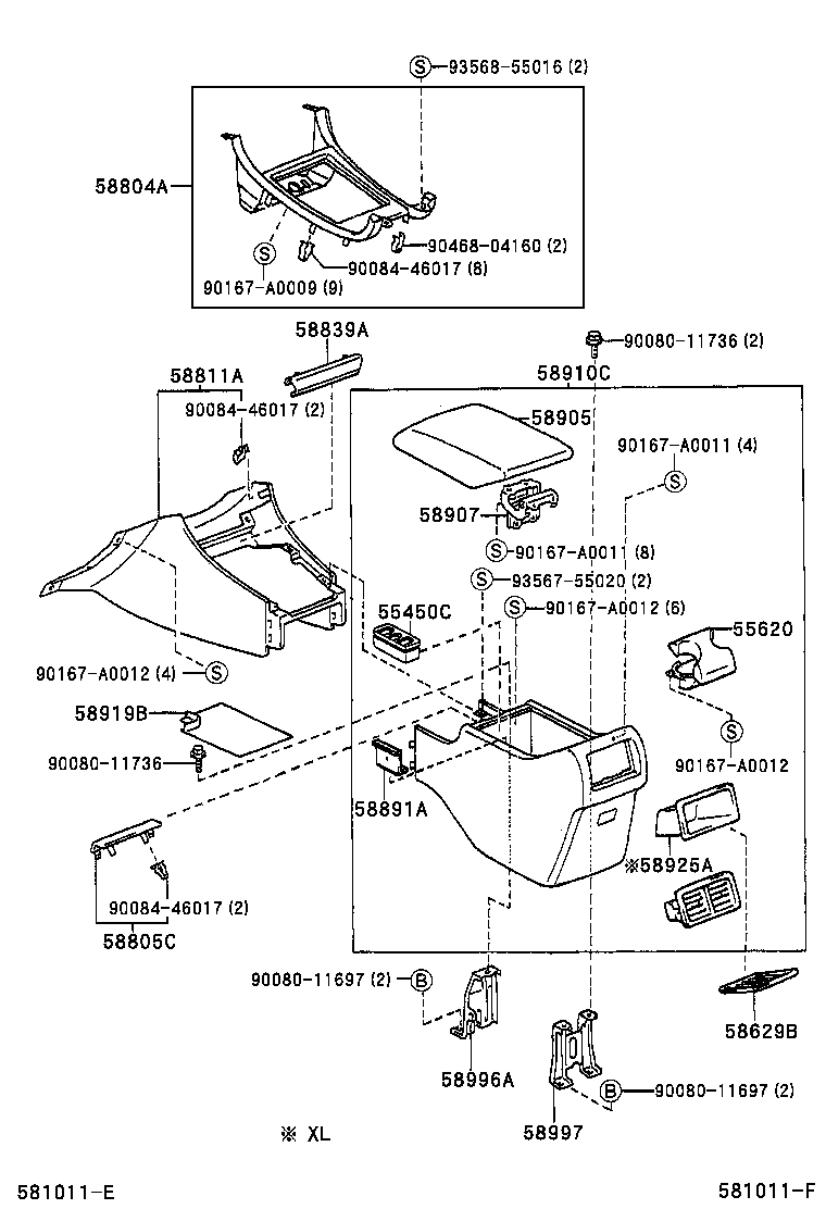  AVALON |  CONSOLE BOX BRACKET