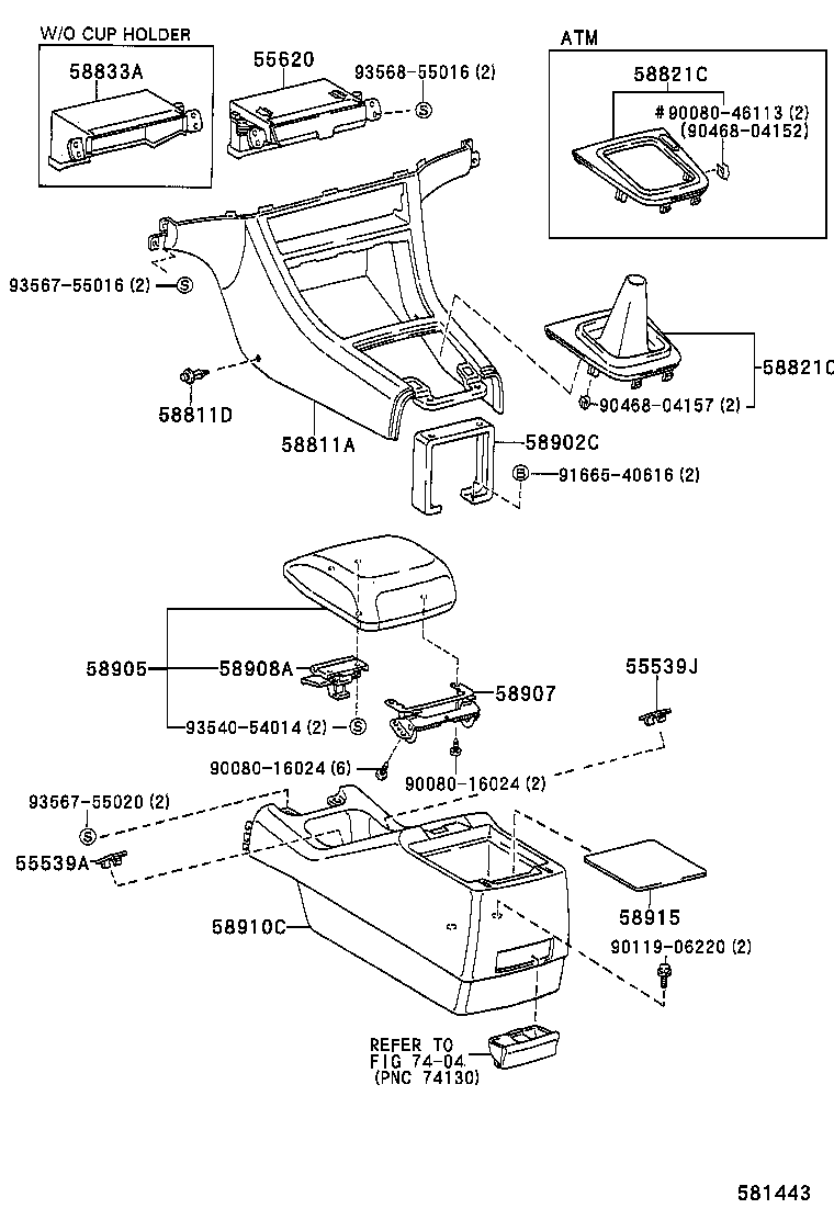  CAMRY NAP |  CONSOLE BOX BRACKET