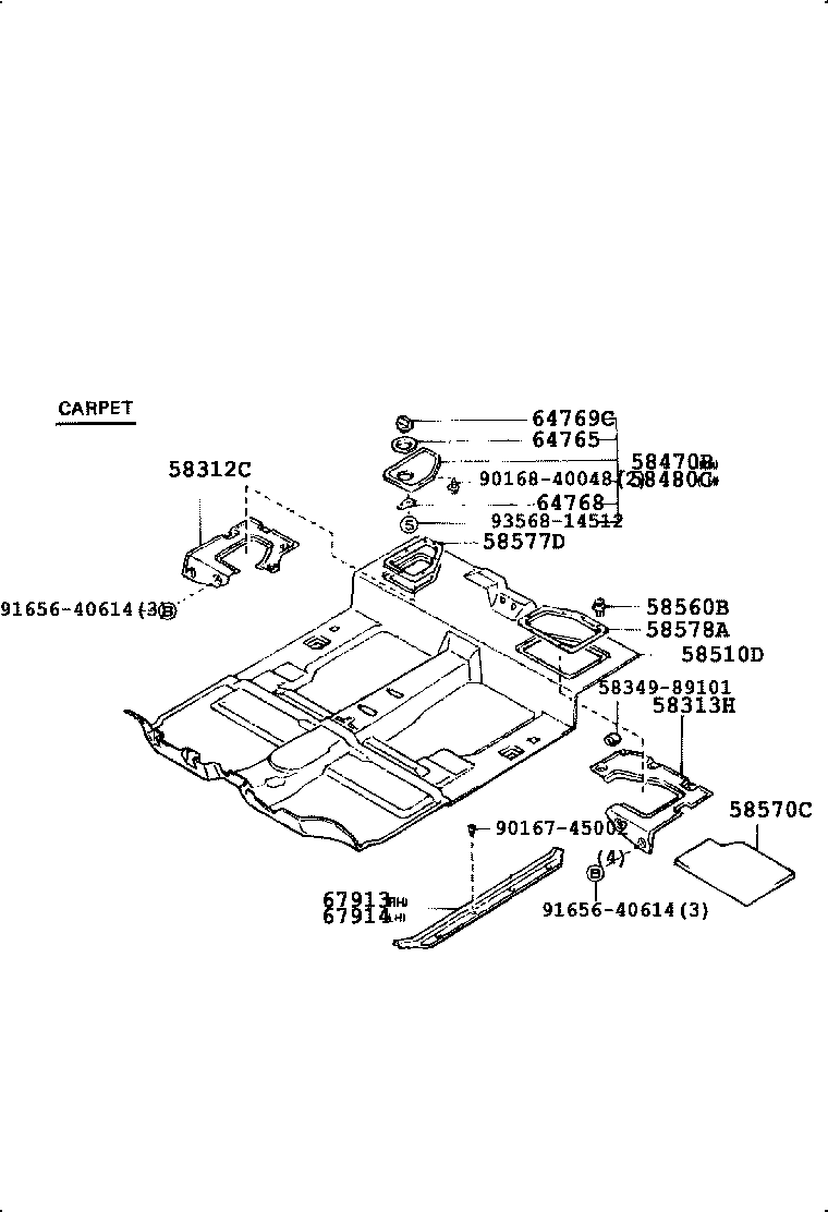  4 RUNNER TRUCK |  FLOOR MAT SILENCER PAD