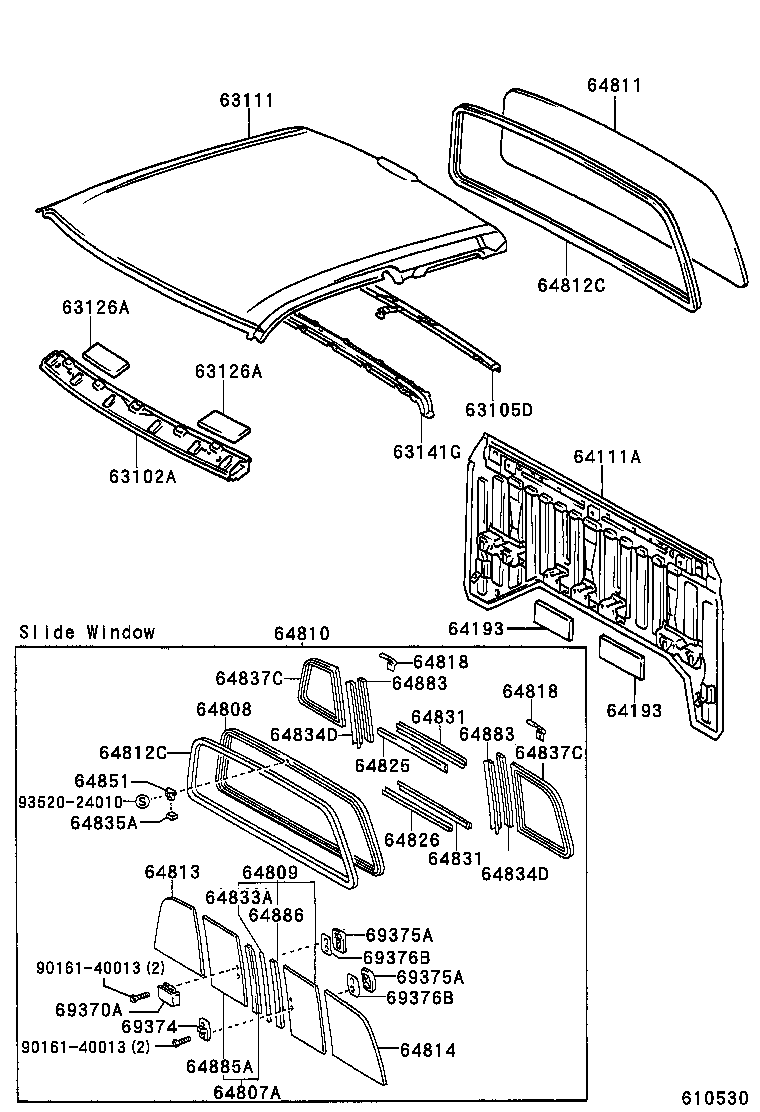  T100 |  ROOF PANEL BACK PANEL