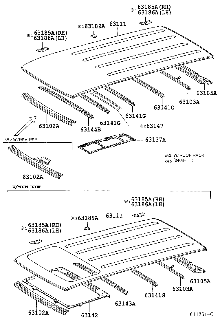  SEQUOIA |  ROOF PANEL BACK PANEL