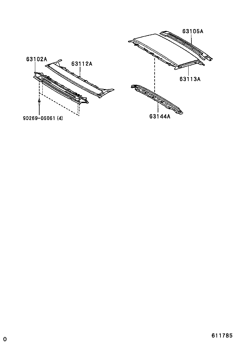  RX330 350 JPP |  ROOF PANEL BACK WINDOW GLASS