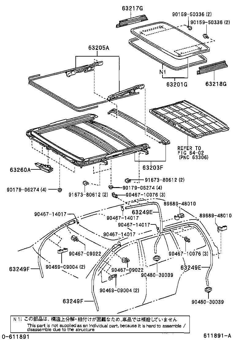  HIGHLANDER |  ROOF PANEL BACK WINDOW GLASS