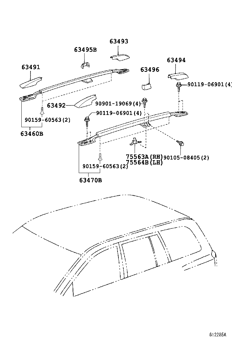  HIGHLANDER HV |  ROOF PANEL BACK WINDOW GLASS