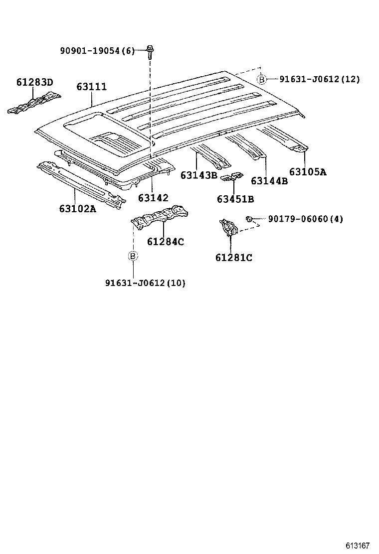  LX470 |  ROOF PANEL BACK PANEL