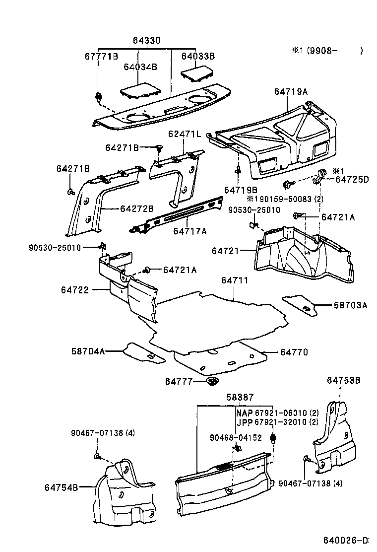  CAMRY NAP |  PACKAGE TRAY PANEL LUGGAGE COMPARTMENT MAT