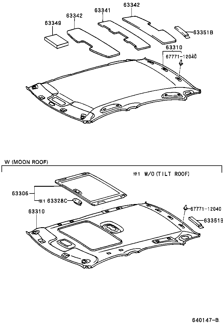  AVALON |  ROOF HEADLINING SILENCER PAD