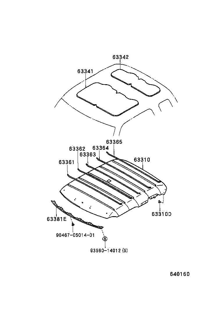  TACOMA |  ROOF HEADLINING SILENCER PAD