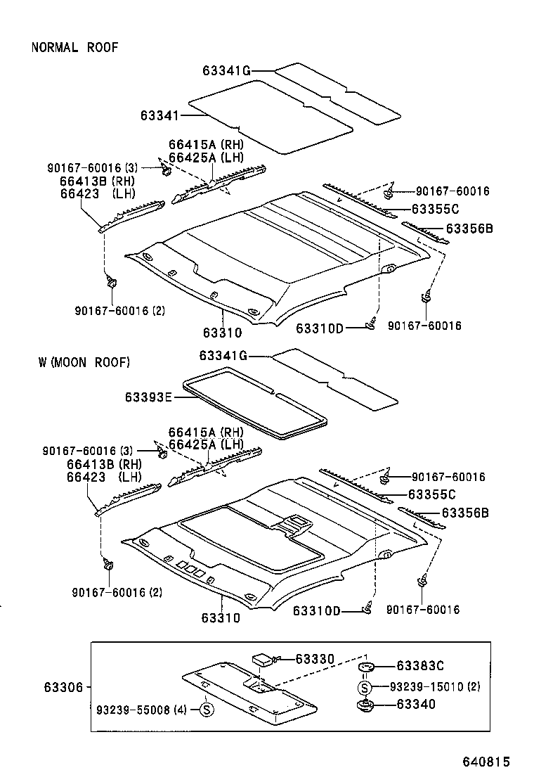  TACOMA |  ROOF HEADLINING SILENCER PAD