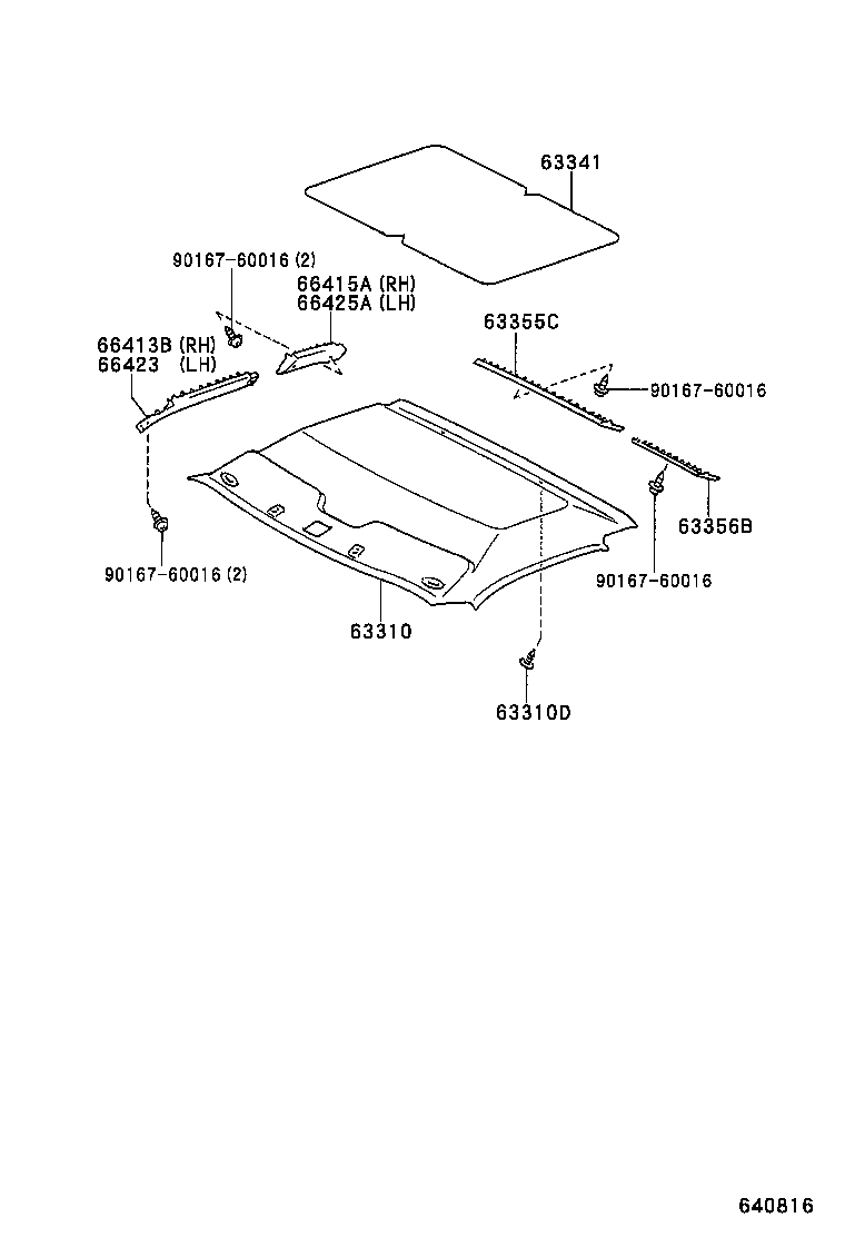  TACOMA |  ROOF HEADLINING SILENCER PAD