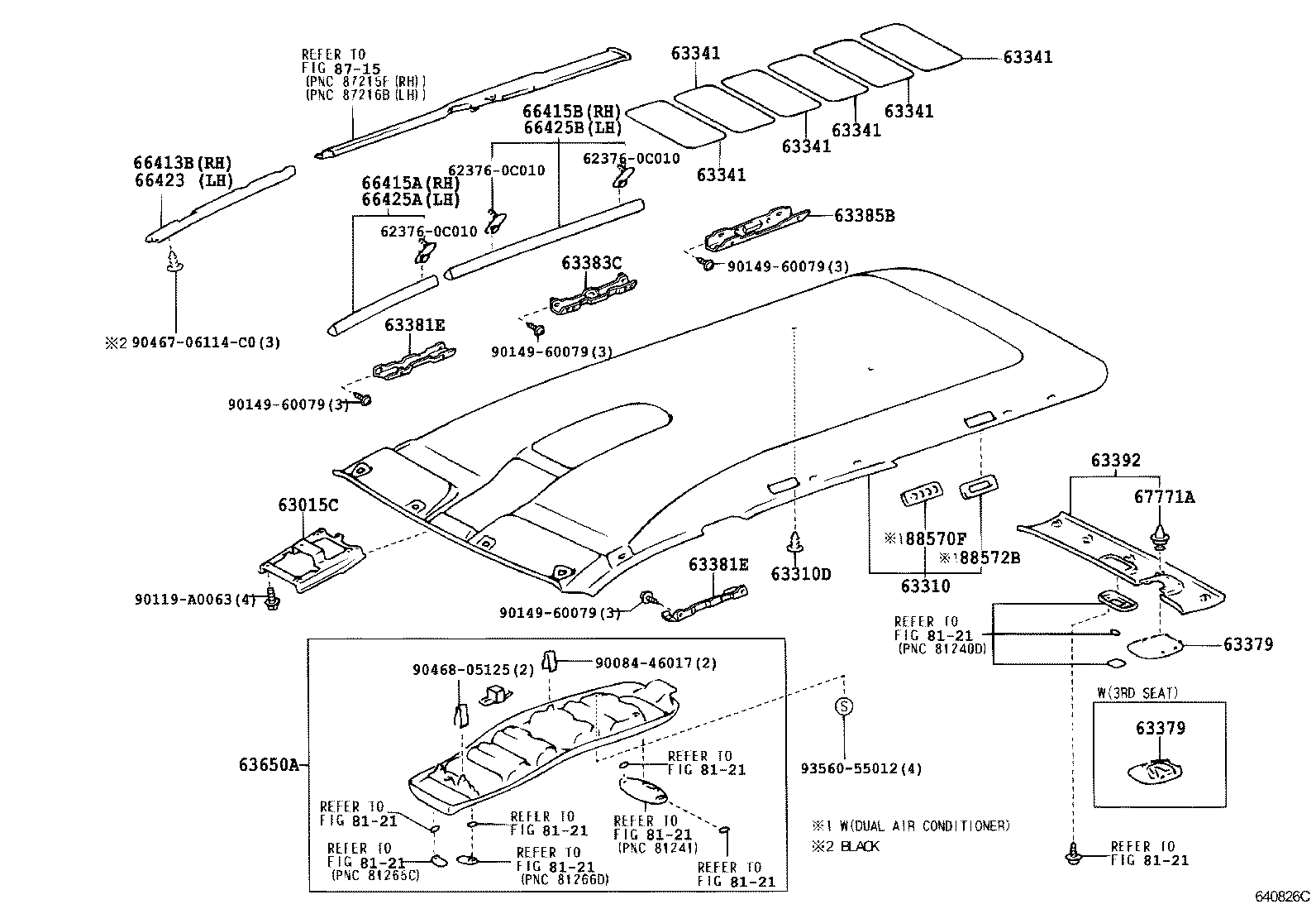  SEQUOIA |  ROOF HEADLINING SILENCER PAD