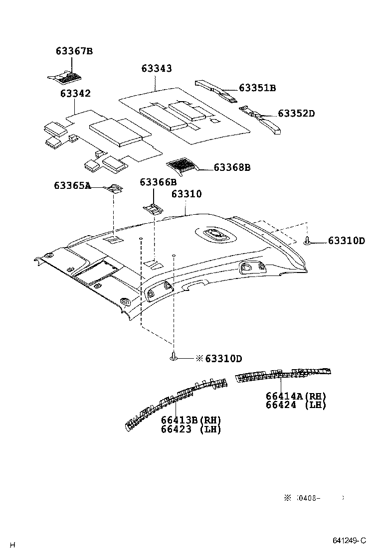  PRIUS |  ROOF HEADLINING SILENCER PAD