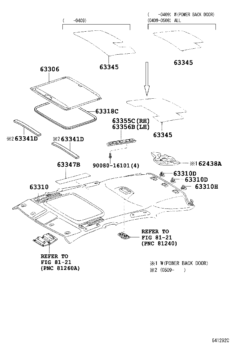  RX330 350 NAP |  ROOF HEADLINING SILENCER PAD