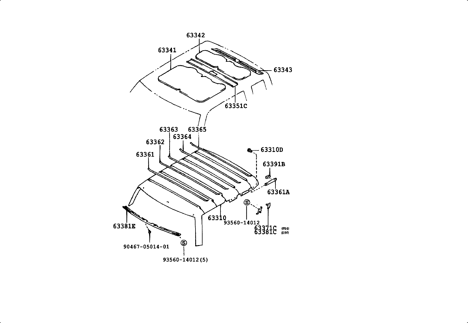  4 RUNNER TRUCK |  ROOF HEADLINING SILENCER PAD
