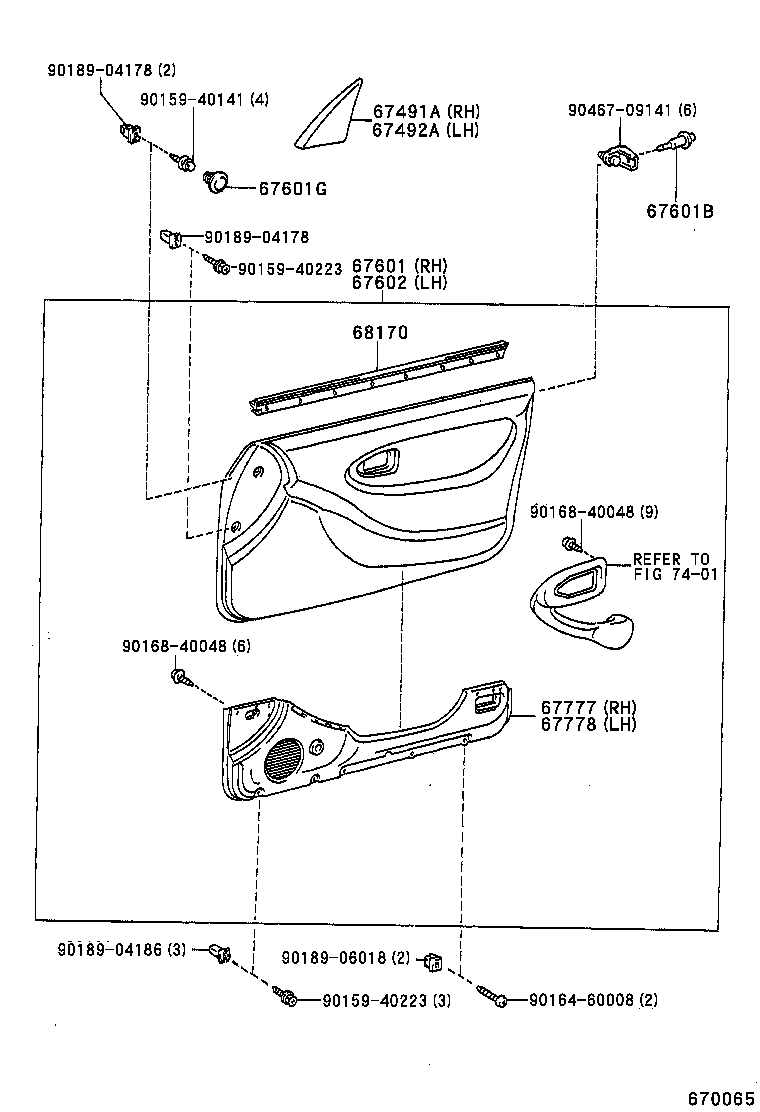  CELICA |  FRONT DOOR PANEL GLASS