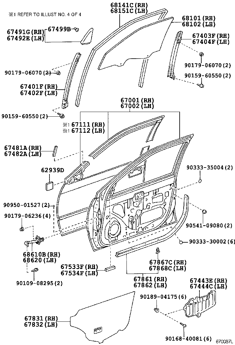  CAMRY JPP |  FRONT DOOR PANEL GLASS