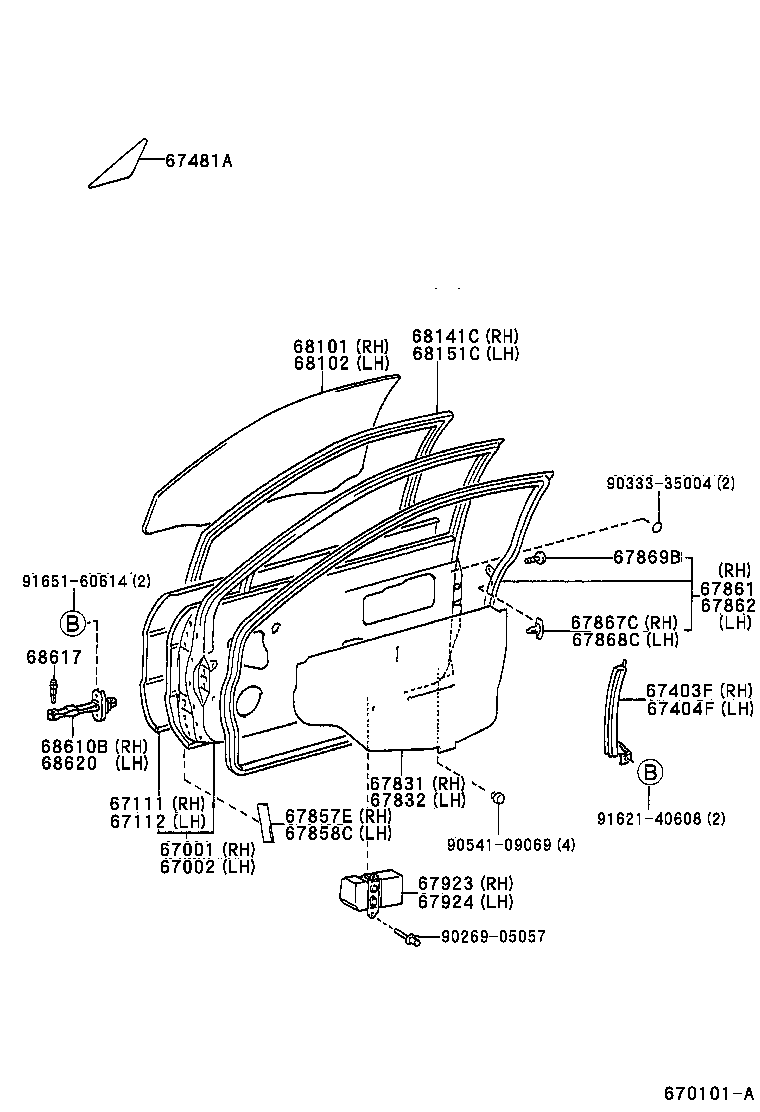  TERCEL |  FRONT DOOR PANEL GLASS