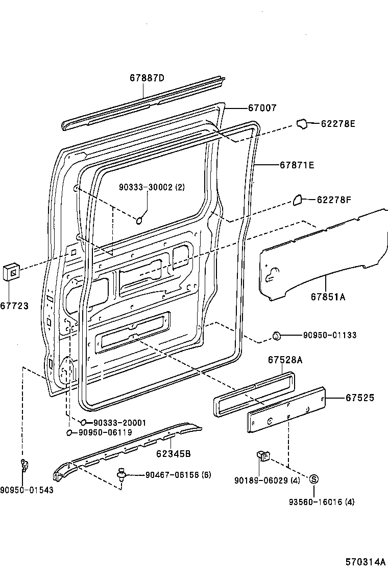  PREVIA |  REAR DOOR PANEL GLASS