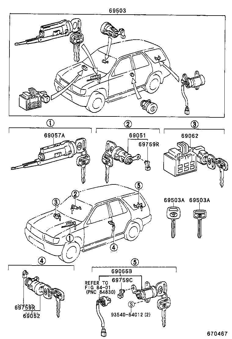  4RUNNER |  LOCK CYLINDER SET