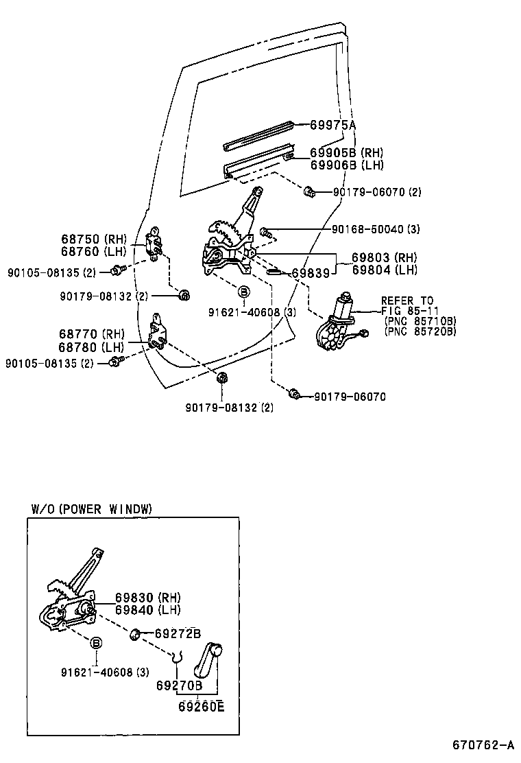  RAV4 |  REAR DOOR WINDOW REGULATOR HINGE