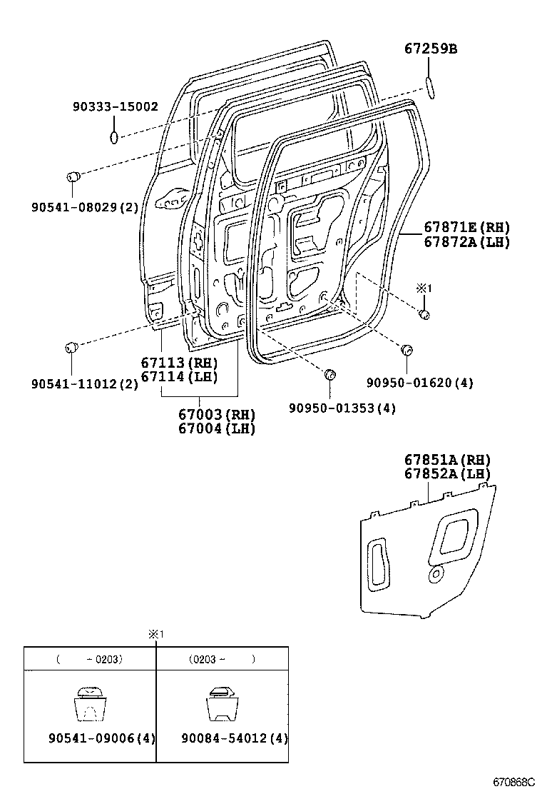  SIENNA |  REAR DOOR PANEL GLASS