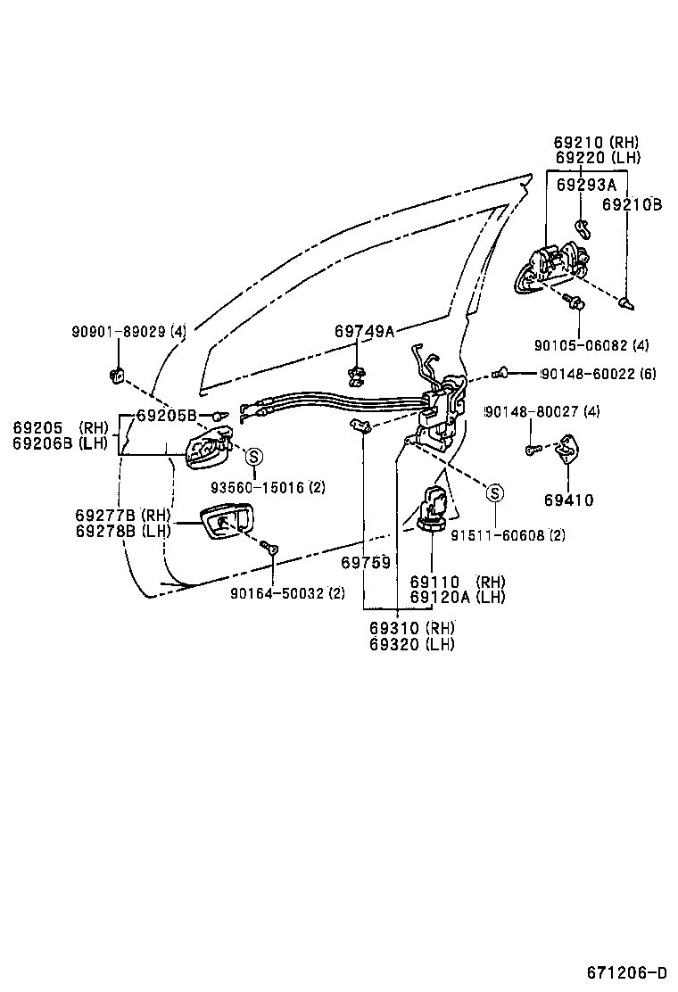  PRIUS |  FRONT DOOR LOCK HANDLE