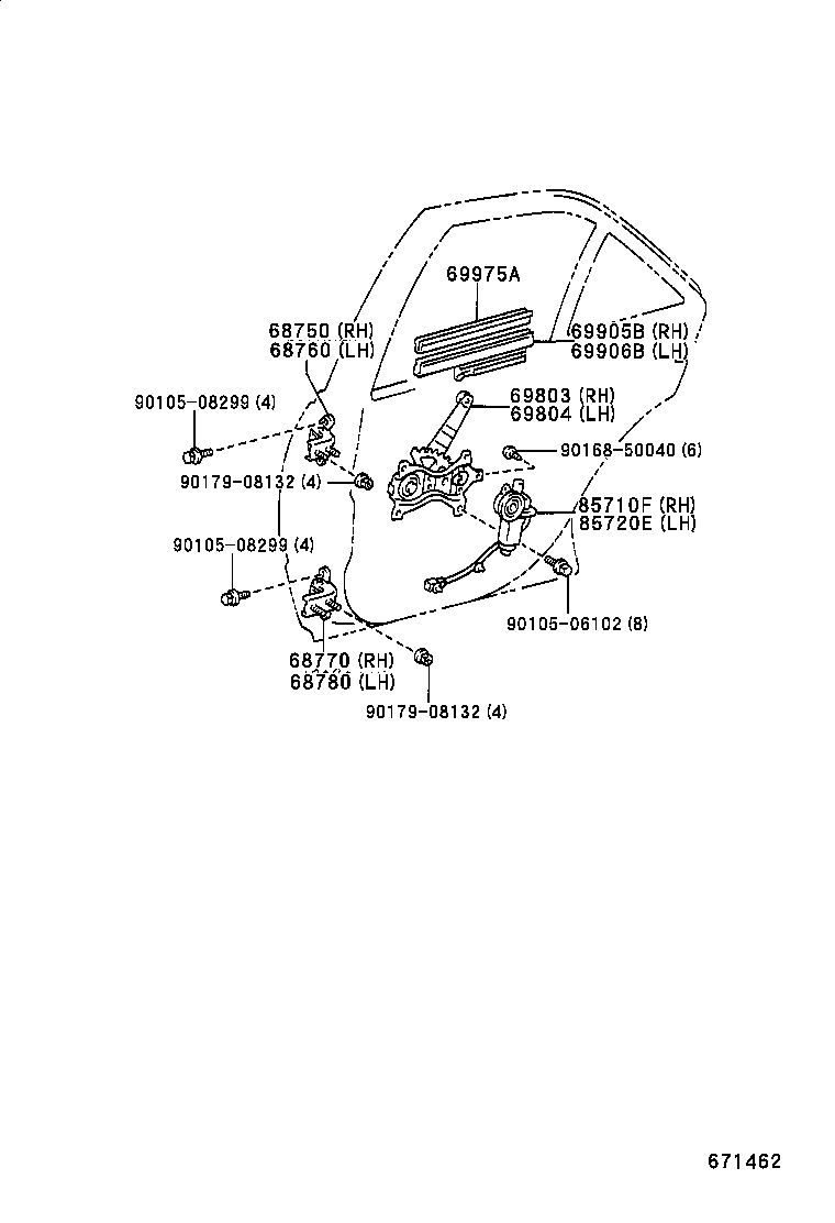  IS300 |  REAR DOOR WINDOW REGULATOR HINGE