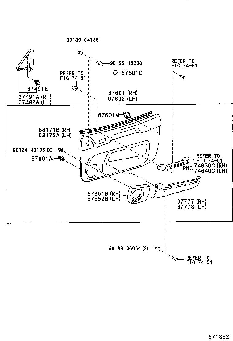  RAV4 EV |  FRONT DOOR PANEL GLASS
