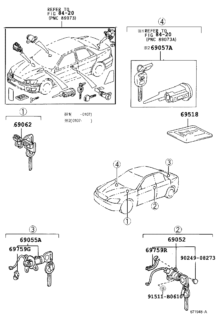  IS300 |  LOCK CYLINDER SET