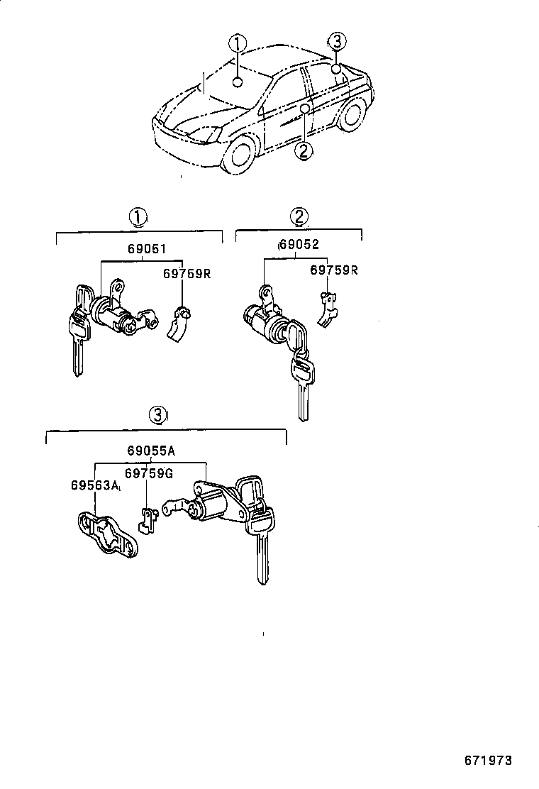  PRIUS |  LOCK CYLINDER SET