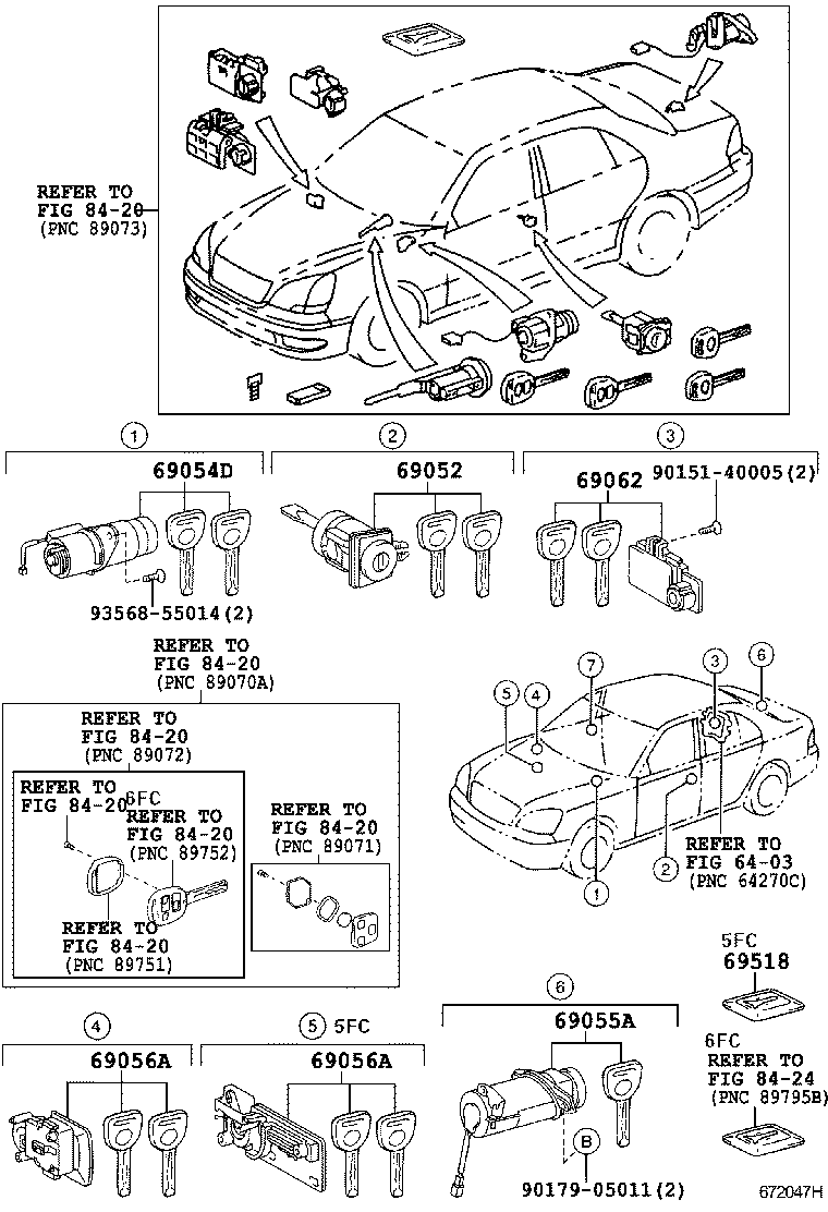  LS430 |  LOCK CYLINDER SET