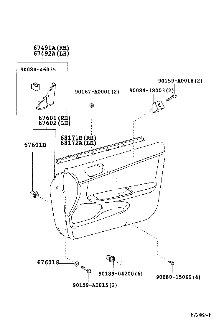  CAMRY NAP |  FRONT DOOR PANEL GLASS