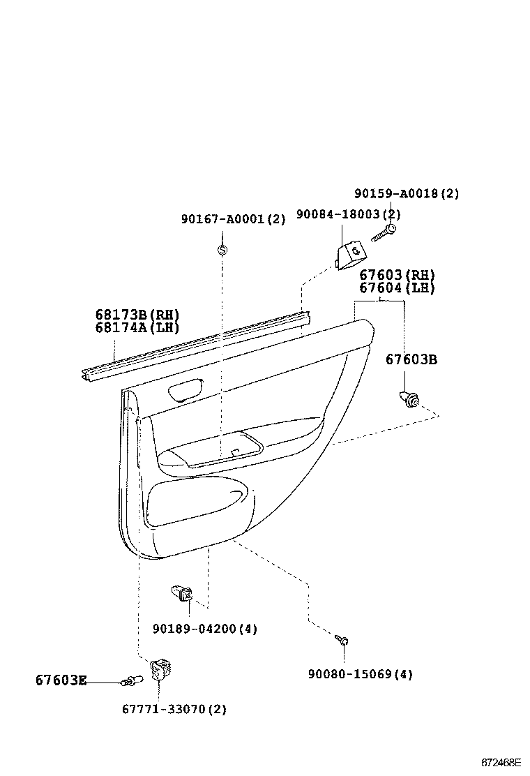  CAMRY NAP |  REAR DOOR PANEL GLASS