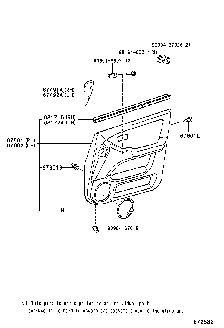  RX300 |  FRONT DOOR PANEL GLASS