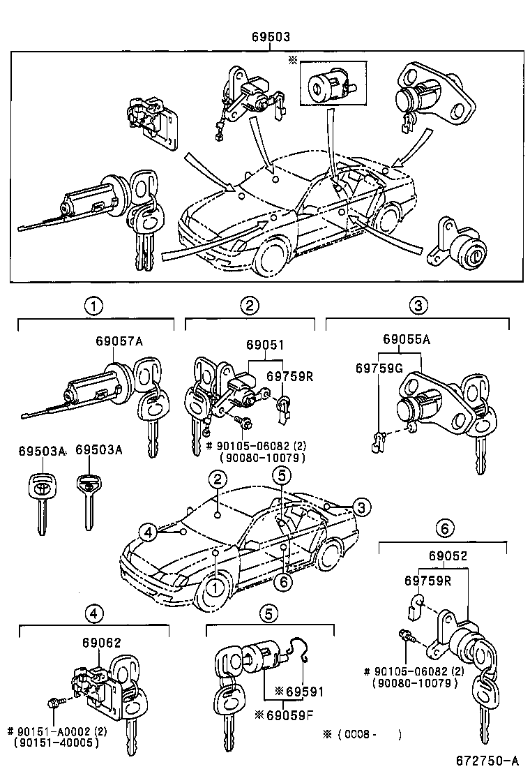  AVALON |  LOCK CYLINDER SET