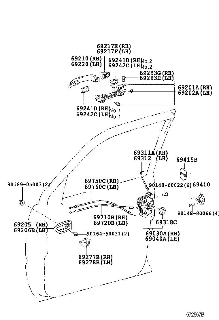  GX470 |  FRONT DOOR LOCK HANDLE