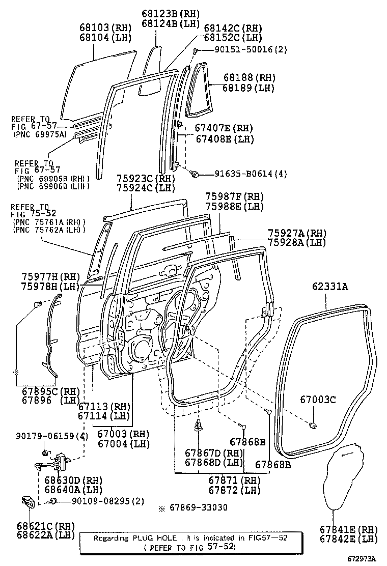  GX470 |  REAR DOOR PANEL GLASS