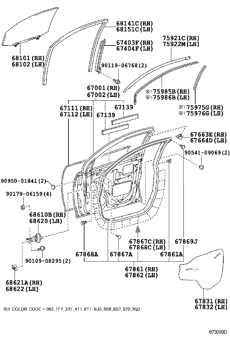  RX400H |  FRONT DOOR PANEL GLASS