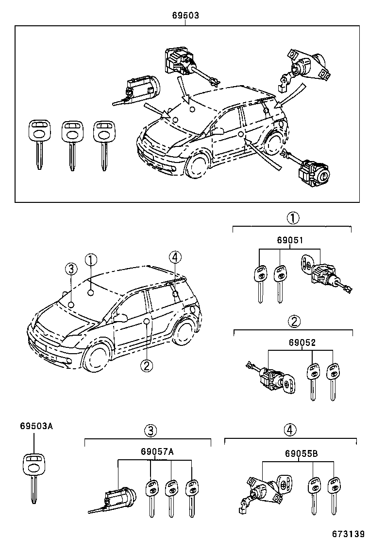 SCION XA |  LOCK CYLINDER SET