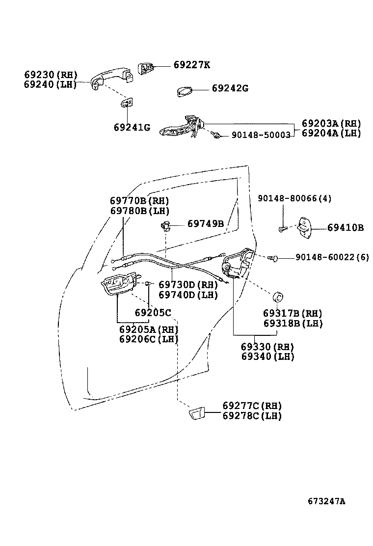  PRIUS |  REAR DOOR LOCK HANDLE