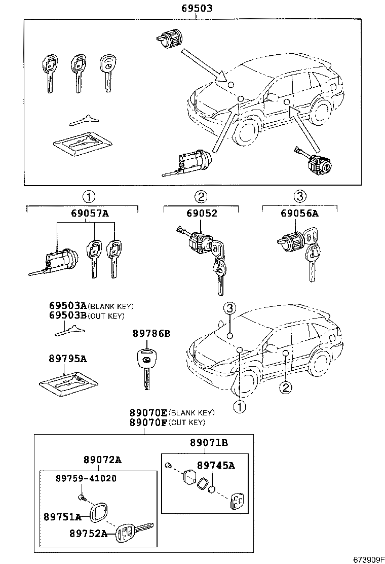  RX400H |  LOCK CYLINDER SET