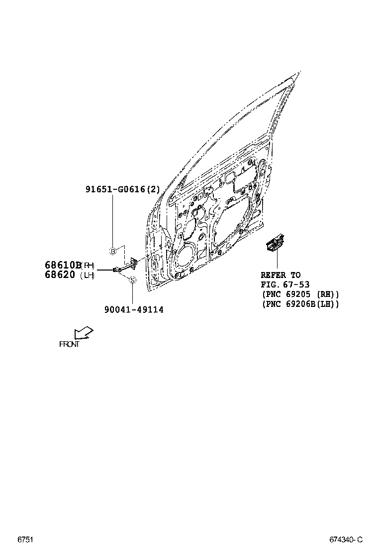  RUSH |  FRONT DOOR PANEL GLASS