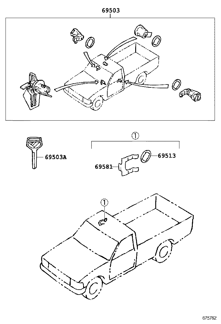  4 RUNNER TRUCK |  LOCK CYLINDER SET