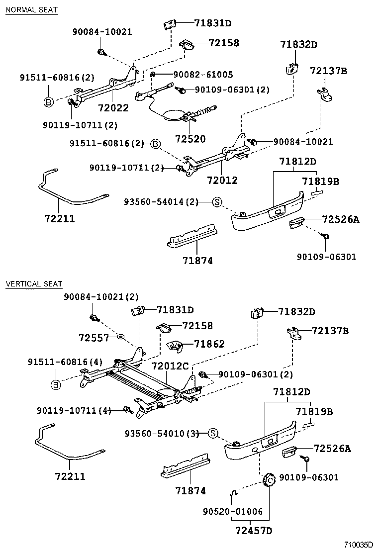  CAMRY NAP |  FRONT SEAT SEAT TRACK