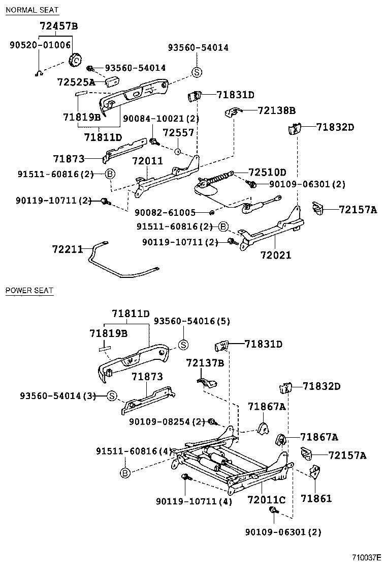  CAMRY NAP |  FRONT SEAT SEAT TRACK