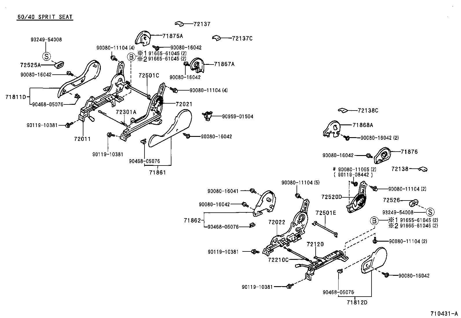  TACOMA |  SEAT SEAT TRACK