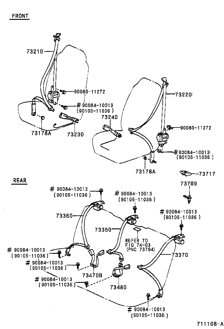  SOLARA |  SEAT BELT CHILD RESTRAINT SEAT