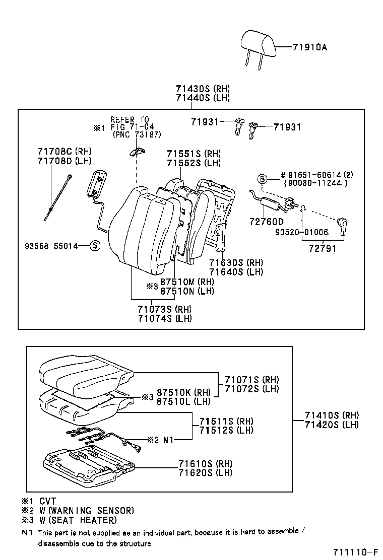  SOLARA |  FRONT SEAT SEAT TRACK