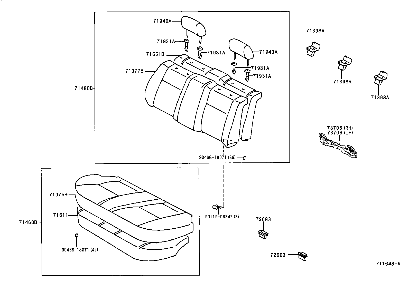  PRIUS |  REAR SEAT SEAT TRACK