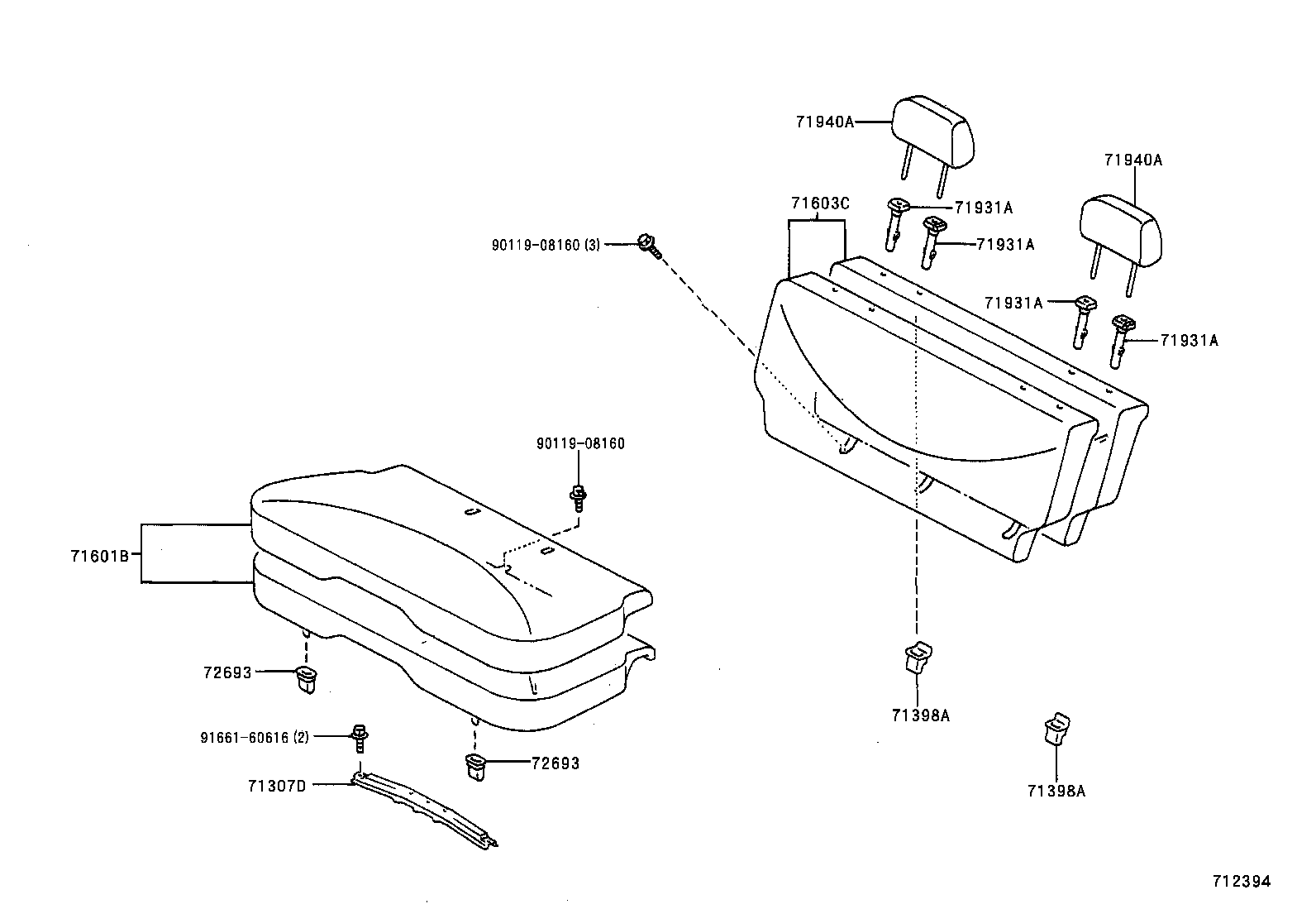  ECHO |  REAR SEAT SEAT TRACK